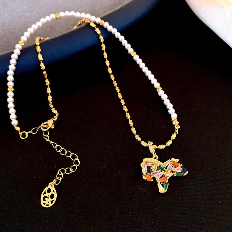 French simple zircon natal year pony pendant necklace accessories women's sweater chain necklace