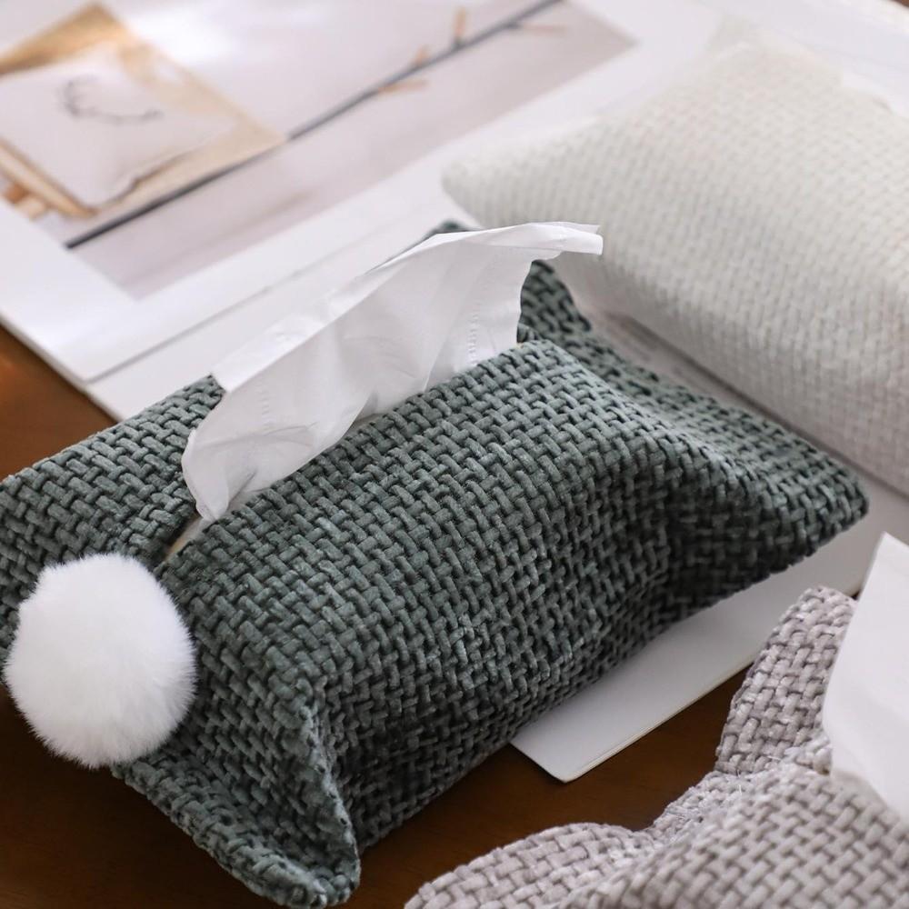 Fabric Chenille Tissue Bag Home Decor Paper Towel Box Decoration Paper Tissue Box  Home