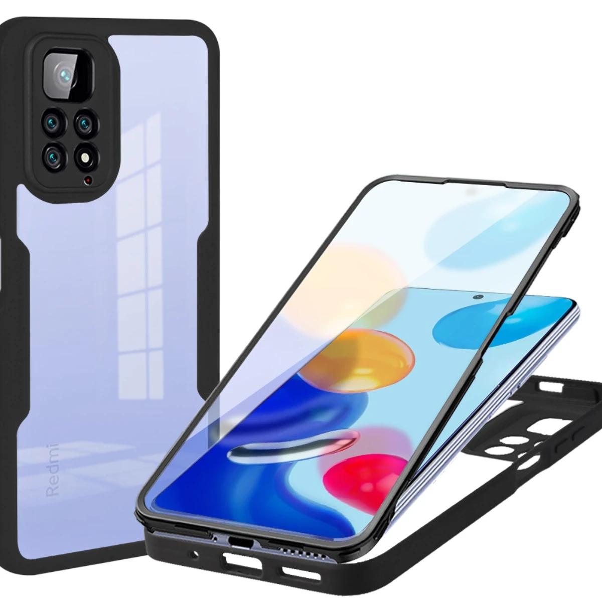 

Чехол на весь корпус на 360 градусов для Xiaomi 12 13 Pro Poco X3 X5 F5 Redmi 9 9A 9C 10 12C Note 9s 10 11S 12 Pro двухсторонний силиконовый чехол из ТПУ Redmi Note 13 Pro 4G Glob чёрный