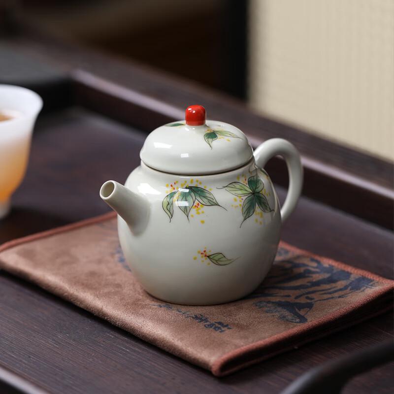 Hand-Painted Osmanthus Chinese Ceramic Teapot