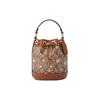 Coach Dempsey Signature Coated Canvas Litchi Grain Leather Bucket Bag Handbag Mini Women's Brown (Unisex) Handbags CE587 IMV2X
