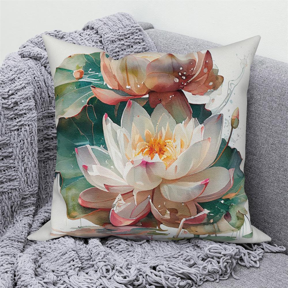 Juste De Coussin Florale D'interconnexion, Décor De Canapé De Maison De Ferme, Jeté De Voiture, Pivoine, Annie, Imprimé