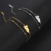 Trendy Stainless Steel Cute Cat Bracelet Animal Pendant Bead Chain Bracelet for Women Jewelry Birthday Gift Wholesale