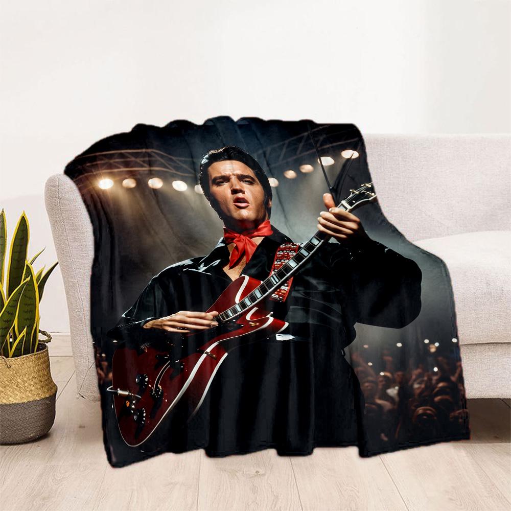 Elvis Presley Performance Blanket Warmthful Decor Suitable for Livingroom Office Bed for All Seasons Digital Print