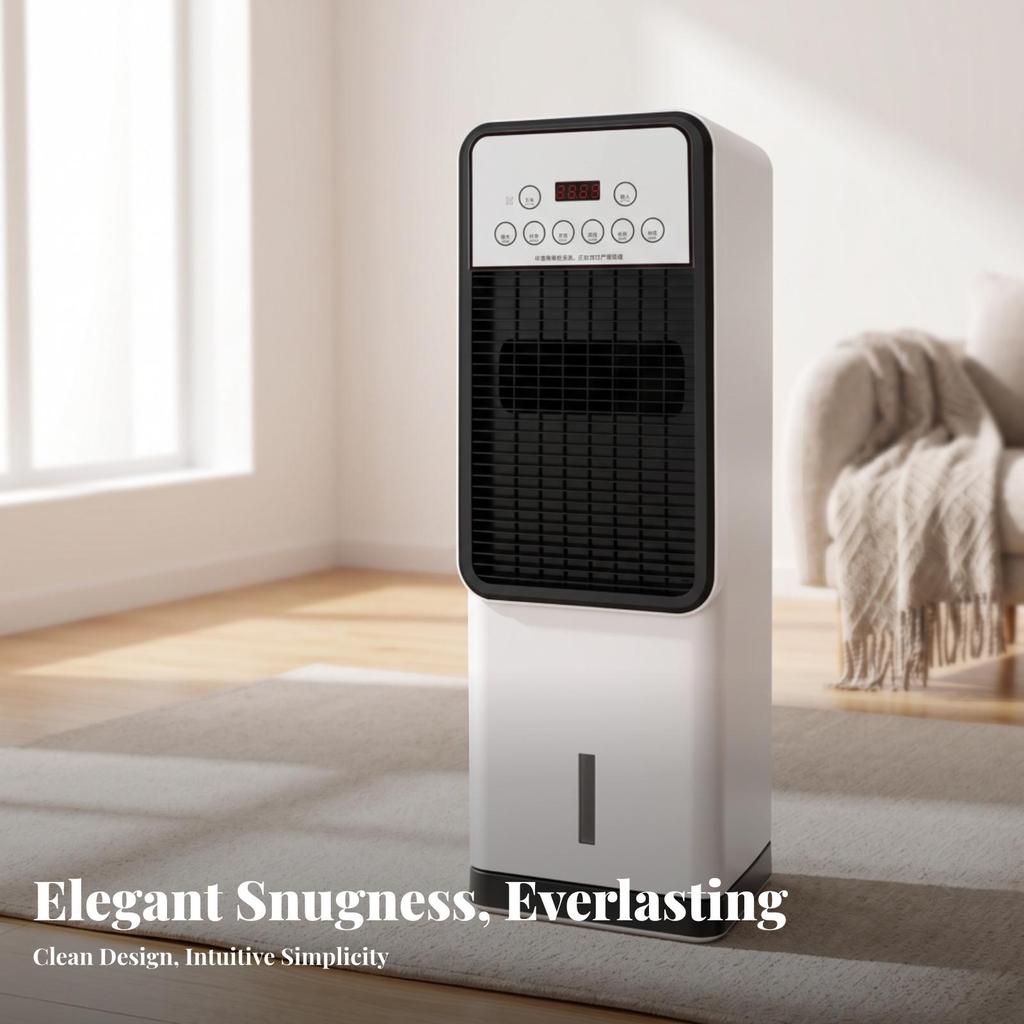 Tall Heat Fan with Remote Control Clear Digital Display, Quiet LowProfile, for Living Room