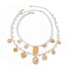 Baroque Style Imitation Pearls Floral Necklace Set With Alloy Chain Elegant Design For Casual Outfits Or Formal Event