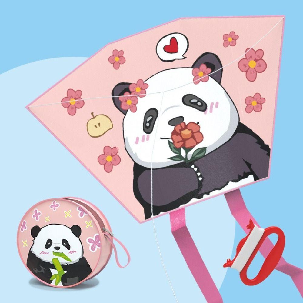 Handheld Animal Kite Portable Foldable Kite Breeze to Fly Cartoon Panda Kite Children Sports