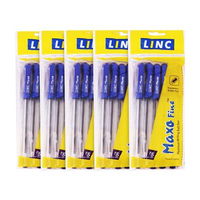 Linc Maxo Fine 0.7mm Ball Pen Blue Ink Smooth Writing Fast Flow for Office School Home Use Comfortable Grip Pack of X 25pcs