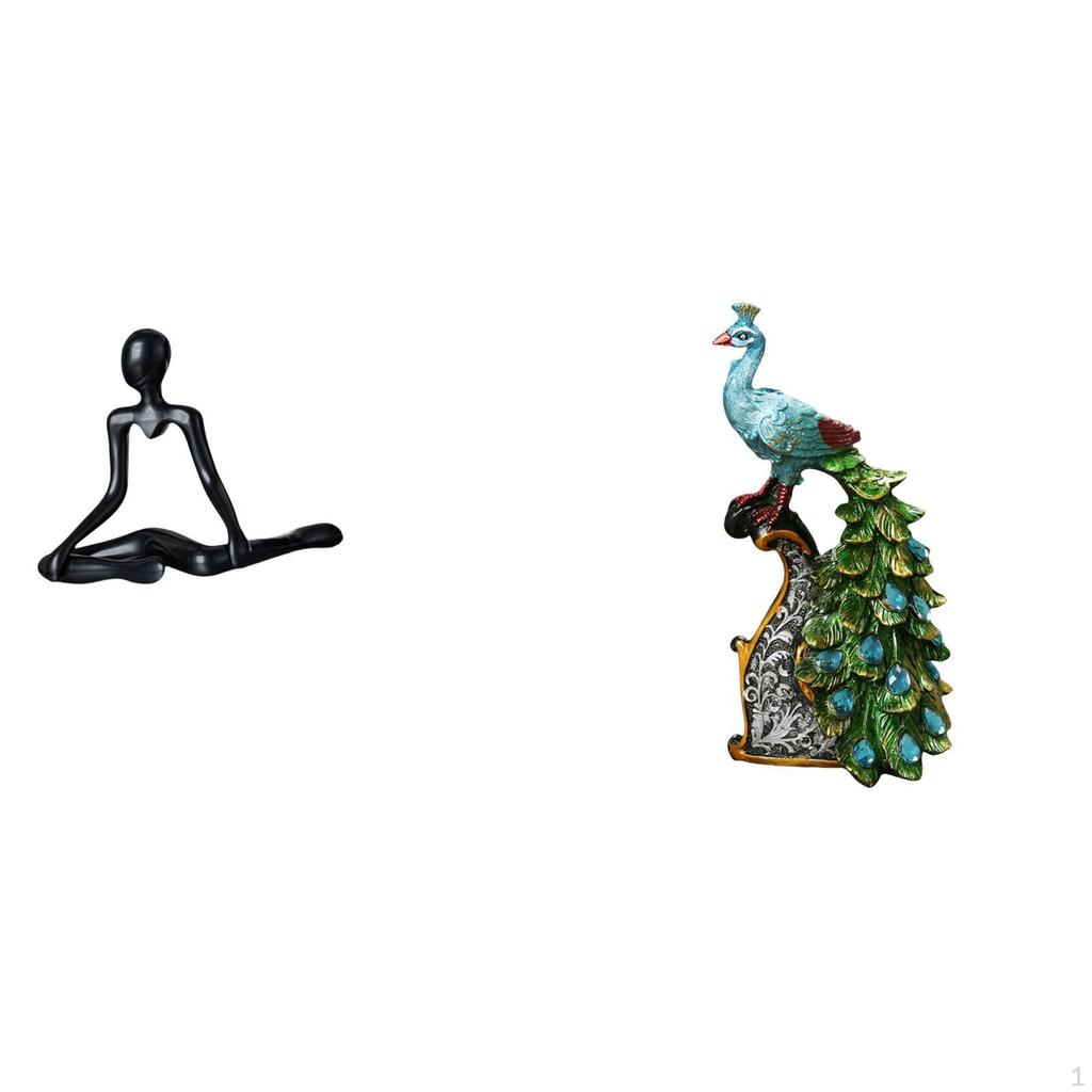 Creative Thinker Peacock Statue Decorative Figurine Abstract Sculpture Unique Animal Collection