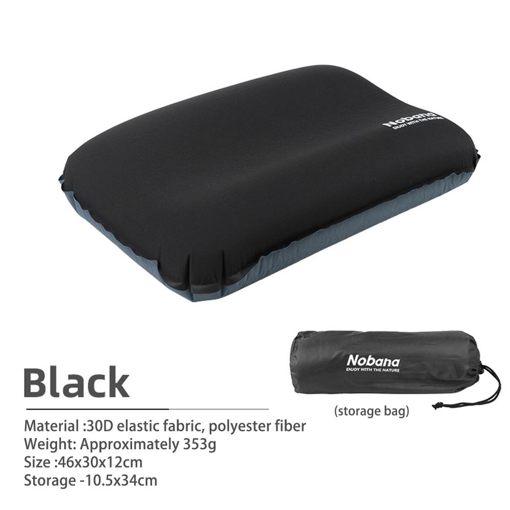 

Camping Pillow Ultralight Travel Pillow 3D Sponge Auto‑Inflating Neck Lumbar Support for Outdoor Camp,Sport,Hiking,Backpacking чорний