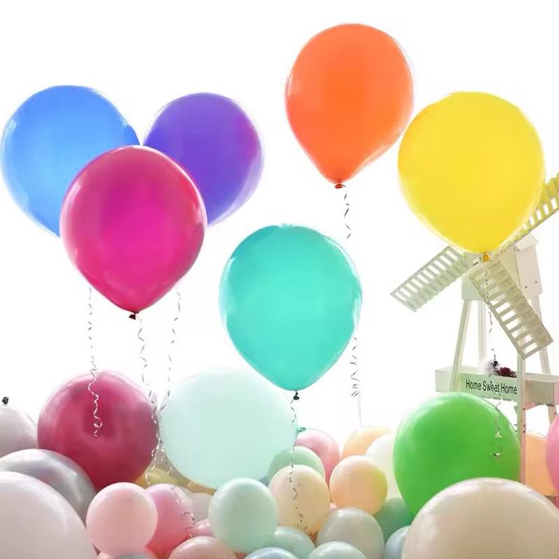 50PCS/Set Round Balloon Random Mix Color Latex Matte Balloon Inflater Holiday Suitable For Birthday Event Wedding Decoration ZYF