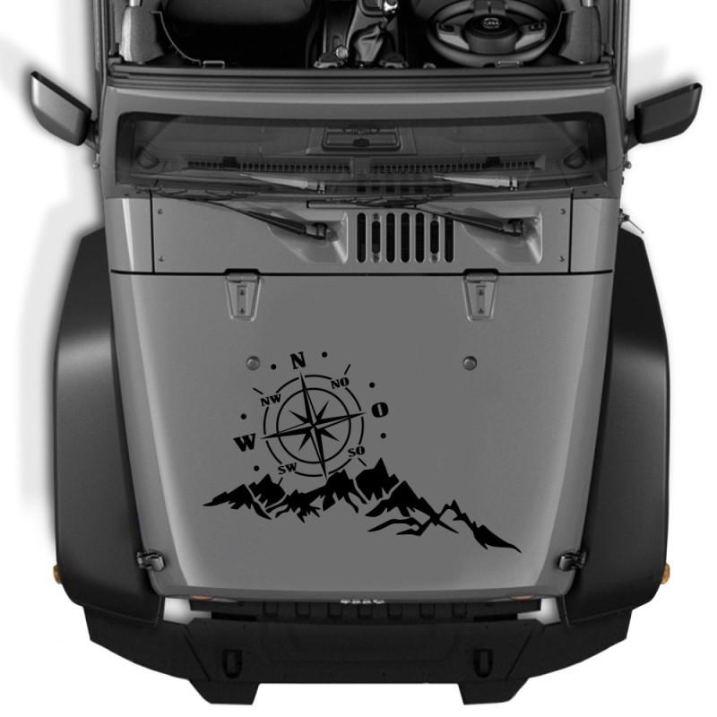 1pc Vinyl Car Stickers and Decals Mountains Compass Navigation Graphic Sticker Vehicle hood Car Body