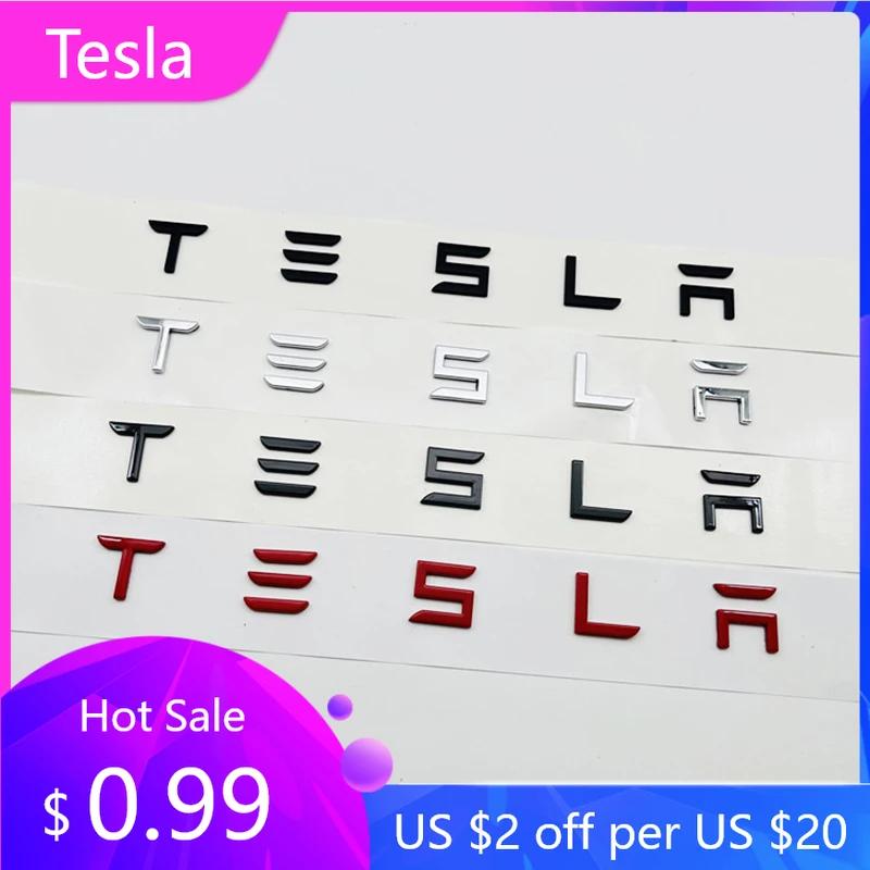 Autómatrica 2025 Új Tesla 3D ABS Szénszálas Króm Fekete Logó Tesla Betűk Embléma Autó Hátsó Csomagtartó Betűk Tesla Model 3 Y X S A-hoz