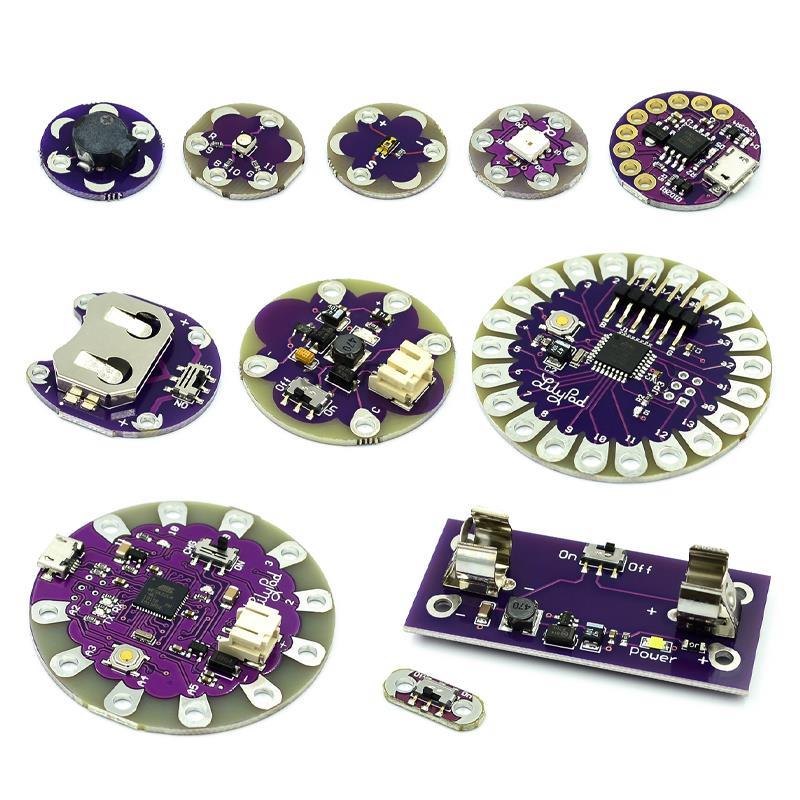 

ATmega32U4 ATMEGA328P LilyPad 328 For Arduino DIY Kit Micro USB ATtiny85 LilyTiny Main Board Buzzer WS2812 RGB CR2032 TEMT6000