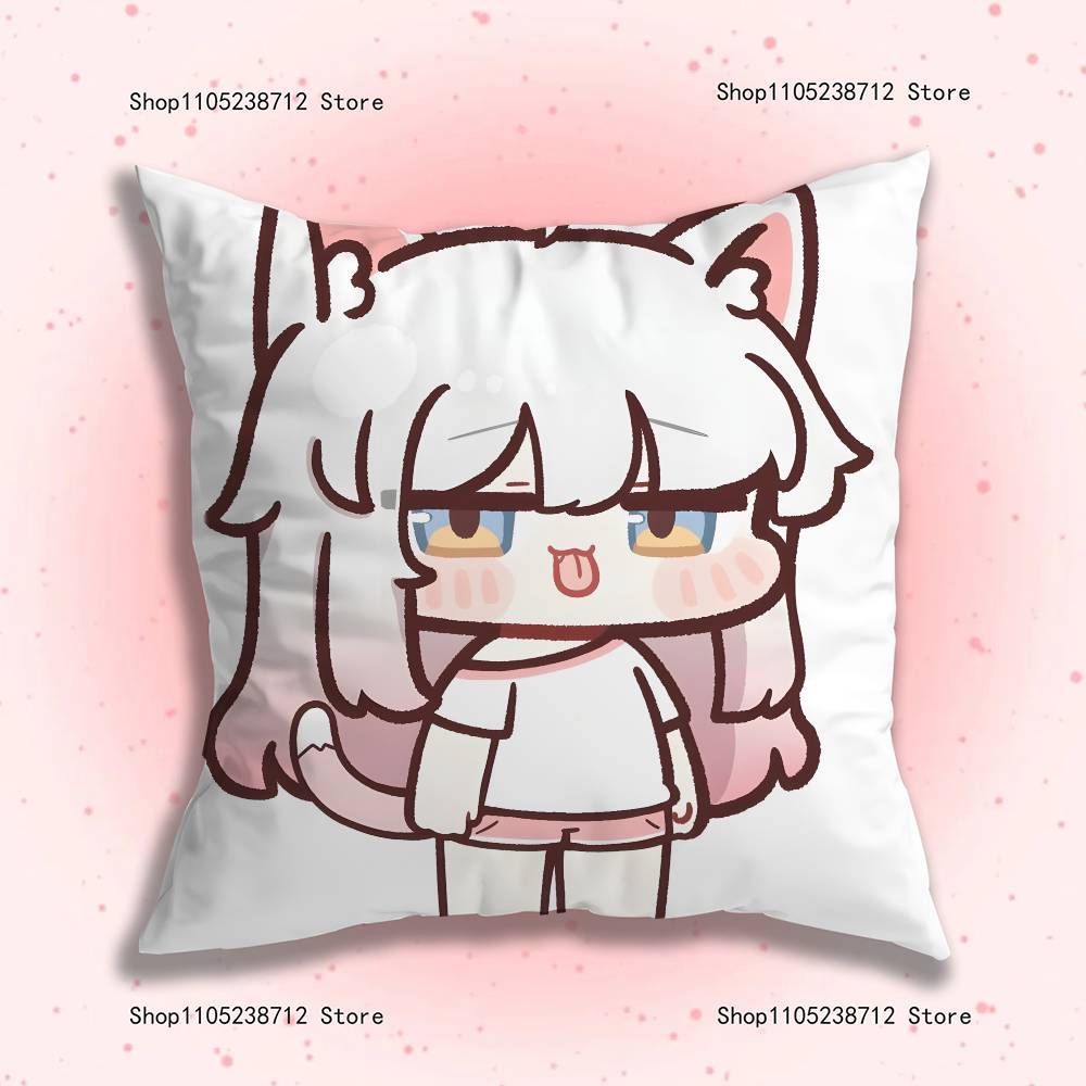 Cute Game T-Trickcal Anime Pillow Case Anti-Dustmite Pillowcase Invisible Zipper Silky Short Plush Sofa Cushion Cover