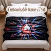 LOSC Lille FC Printed Flannel Blanket Custom Name Text Soft Warm Throw For Bedroom Holiday Gift