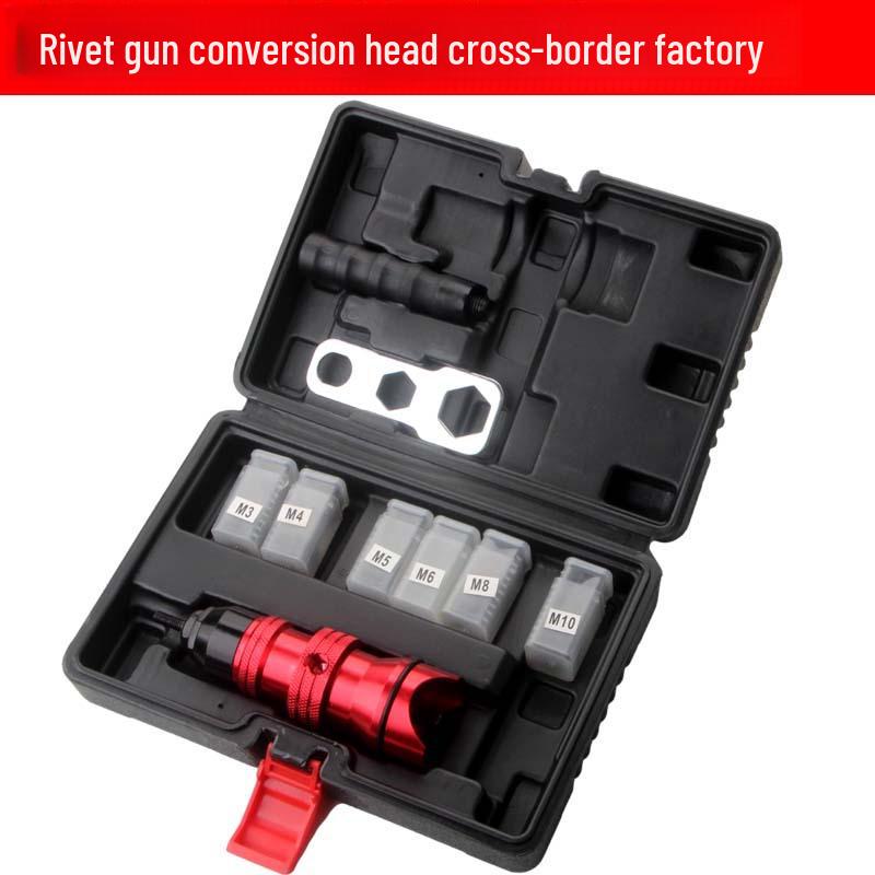 

Electric Rivet Gun Conversion Head, Red Aluminum Alloy