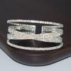 Factory Direct Sales Fashion Advanced Multi-Layer Rhinestone Full Open-End Bangle Bracelet Women's Claw Chain Clip
