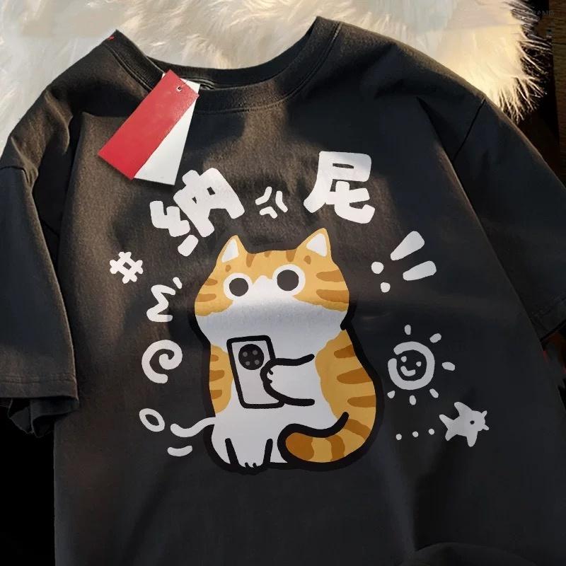 Loose Short Sleeved Tshirt for Unisex Women Original Fashion Brand Couple Passion Cat Tee Top Unisex Clothing Oversized T Shirt
