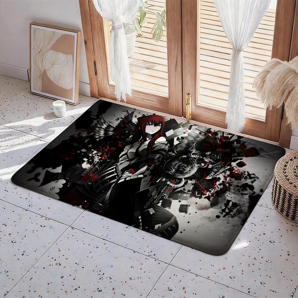 Anime S Steins;Gate Floor Mat Eco Flannel Doormat Non Slip Odorless Indoor Floor Rug Soft Short Plush Home Mat