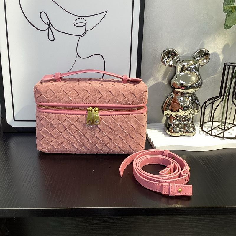 

2025 Новый стиль Кожа из коровьей шкуры Ручная работа Плетеная сумка Трансграничная Трендовая Модная Кожаная Сумка Вневременная Сумка Универсальная Сумка через плечо 21x13x7CM розовый
