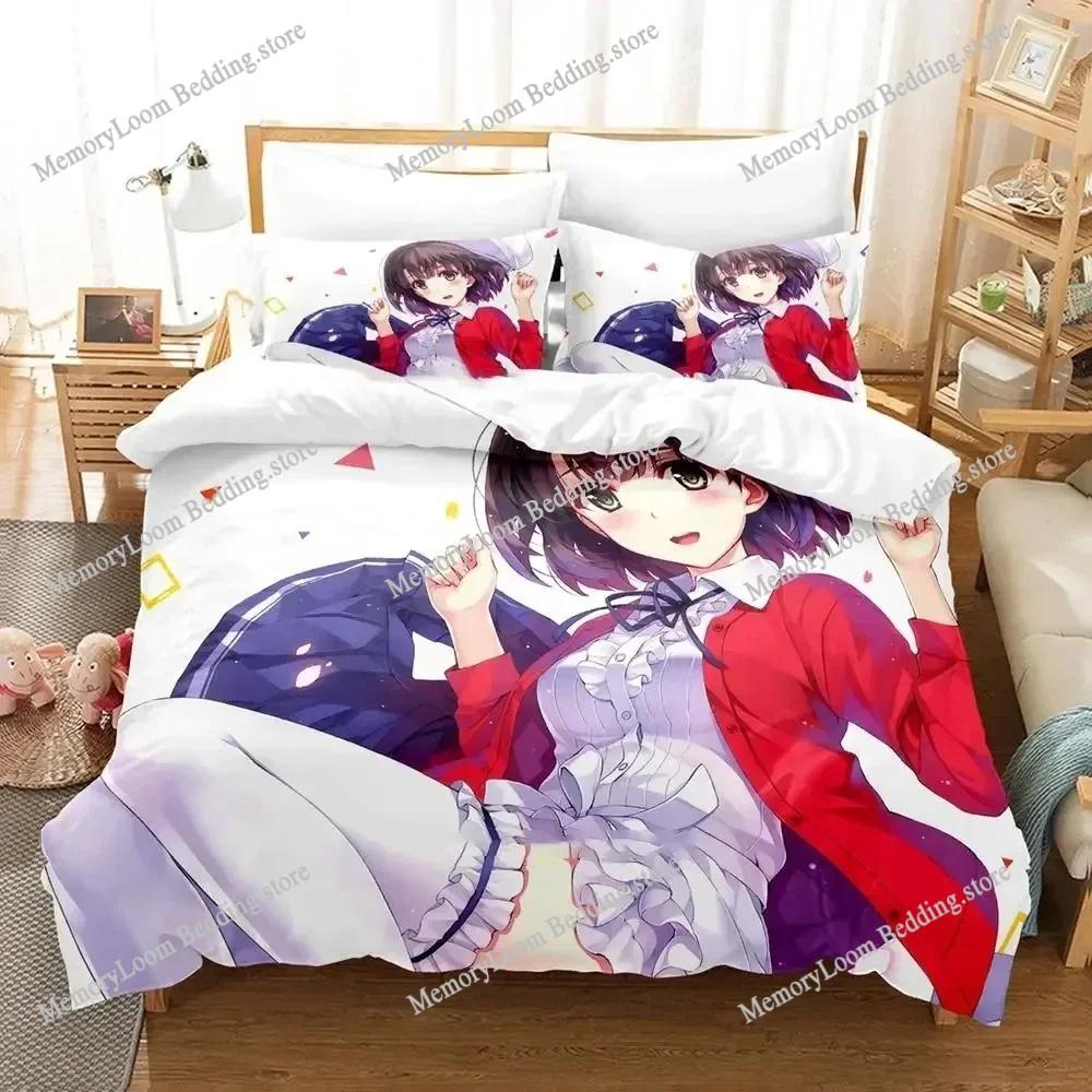 Home Textile Cartoons Megumi Kato Saekano Cover Duvet Cover Pillow Case Boy Girl Polyester Bedding Set King Queen Twin Size