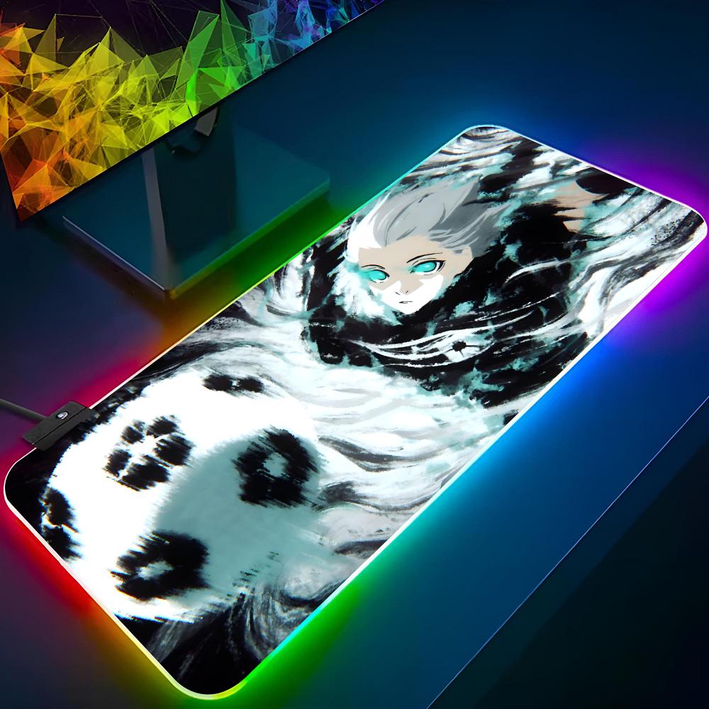 Blue Lock Nagi Seishiro Mouse Pad Gaming Rgb Cartoon Mousepad Backlit Keyboard Gamer Girl Xxl Laptop Mat Table Pads Deskpad