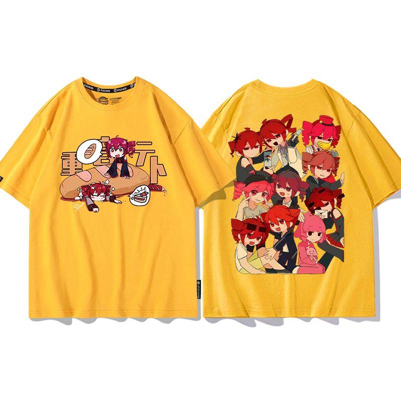 2026 New Anime Kasane Teto Cosplay Printed Short Sleeves TShirt Casual Tee Fashion Shirts Versatile in Summer Birthday Gifts