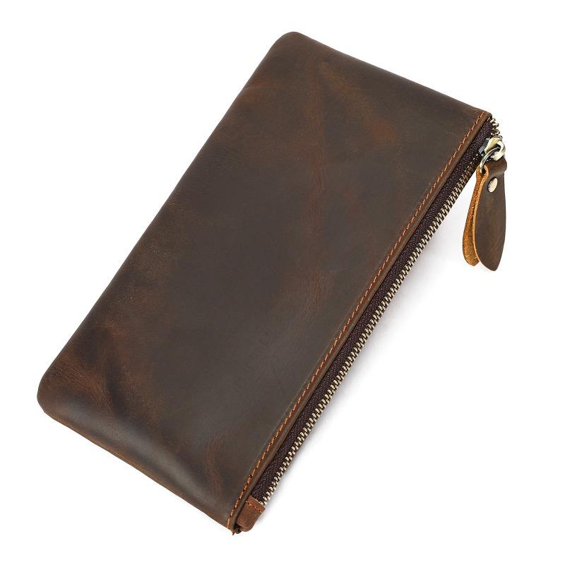 Genuine Leather Vintage Men's Coin Purse Versatile Mobile Phone Bag High-end Wallet