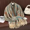 Winter Warm Cashmere Scarf for Women Luxury Print Pashmina Shawl Wrap Neckerchief Female Bufanda Echarpe Design Headband