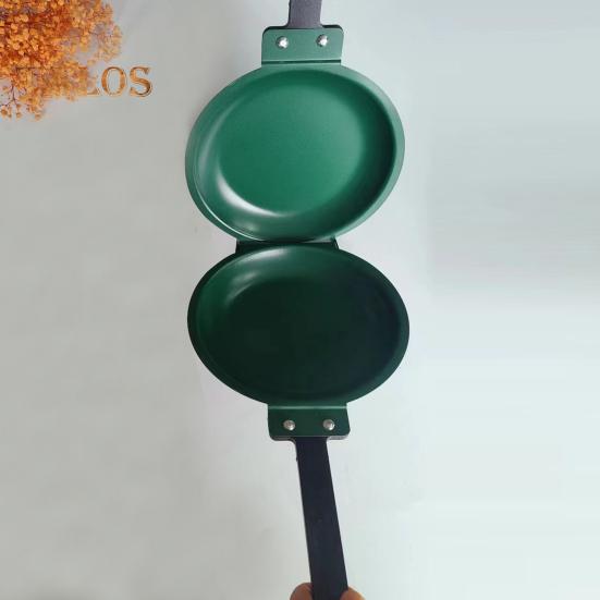 Double-Sided Pancake Pan with Lid Nonstick Reversible Cake Pan for Perfect Pancakes Stainless Steel Flip Master Pan for Fluffy Omelettes Breakfast