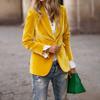 Giacca Blazer in Velluto da Donna, 4 Colori, Design Senza Tasche, Vestibilità Slim