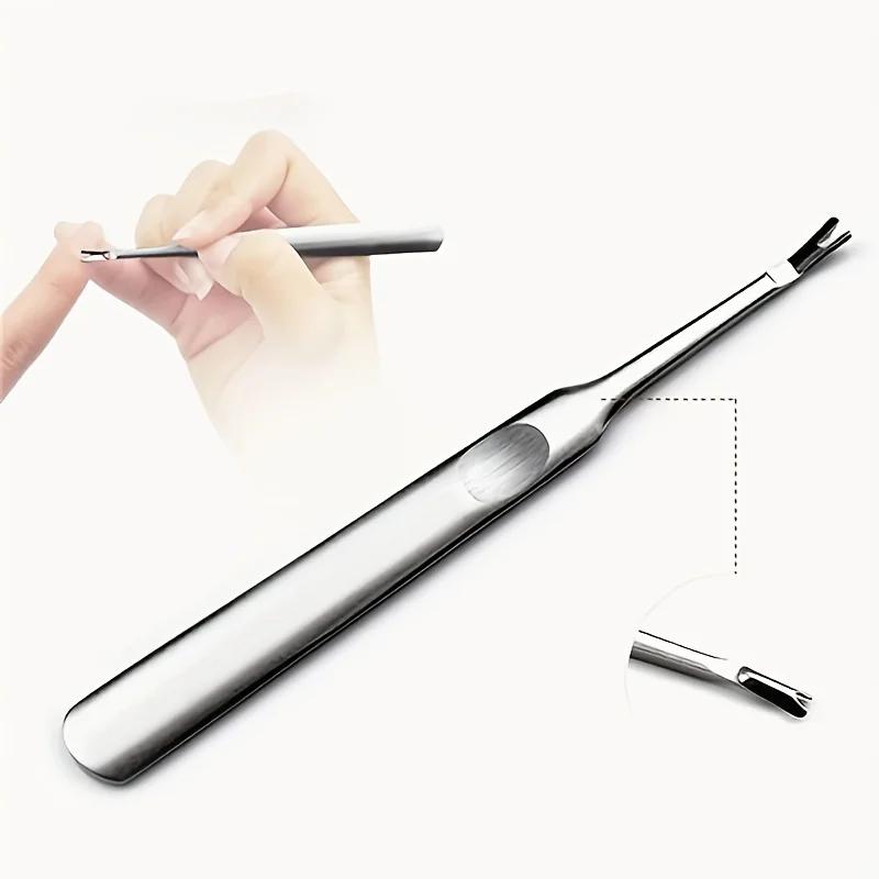 Premium Cuticle Remover Tool: Surgical Grade Stainless Steel Nail Art Manicure Scraper for Dead Skin & Nail Cleaning