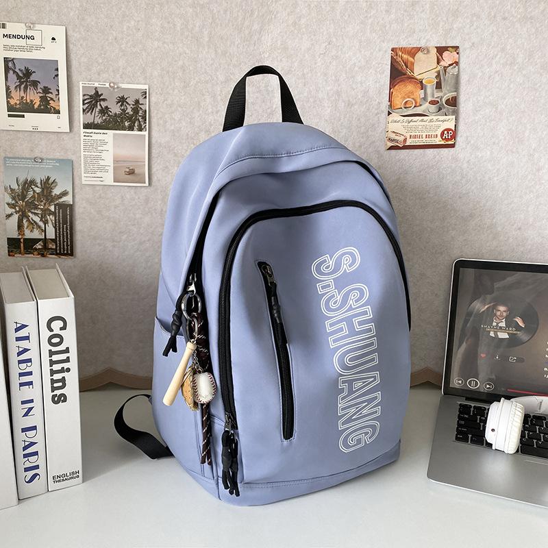 Schoolbag New Large Capacity American Trendy Cool Simple Fashion Versatile ins High Value School Bag Junior High School Student Backpack