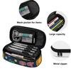 Pen Case Multi Compartment 300D Polyester Smooth Zipper with Main Pocket Mesh Layer and Removable Pen Divider for Everyday Study