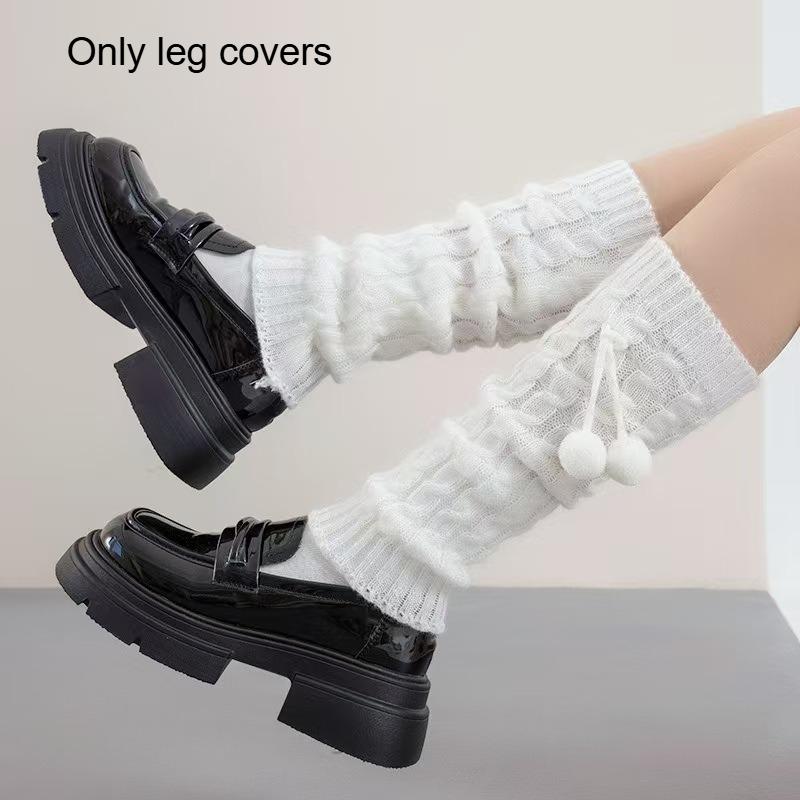 1 Pair Women's Winter Leg Warmers Japanese Socks Yarn Pile Lolita Versatile Harajuku Style JK Accessories
