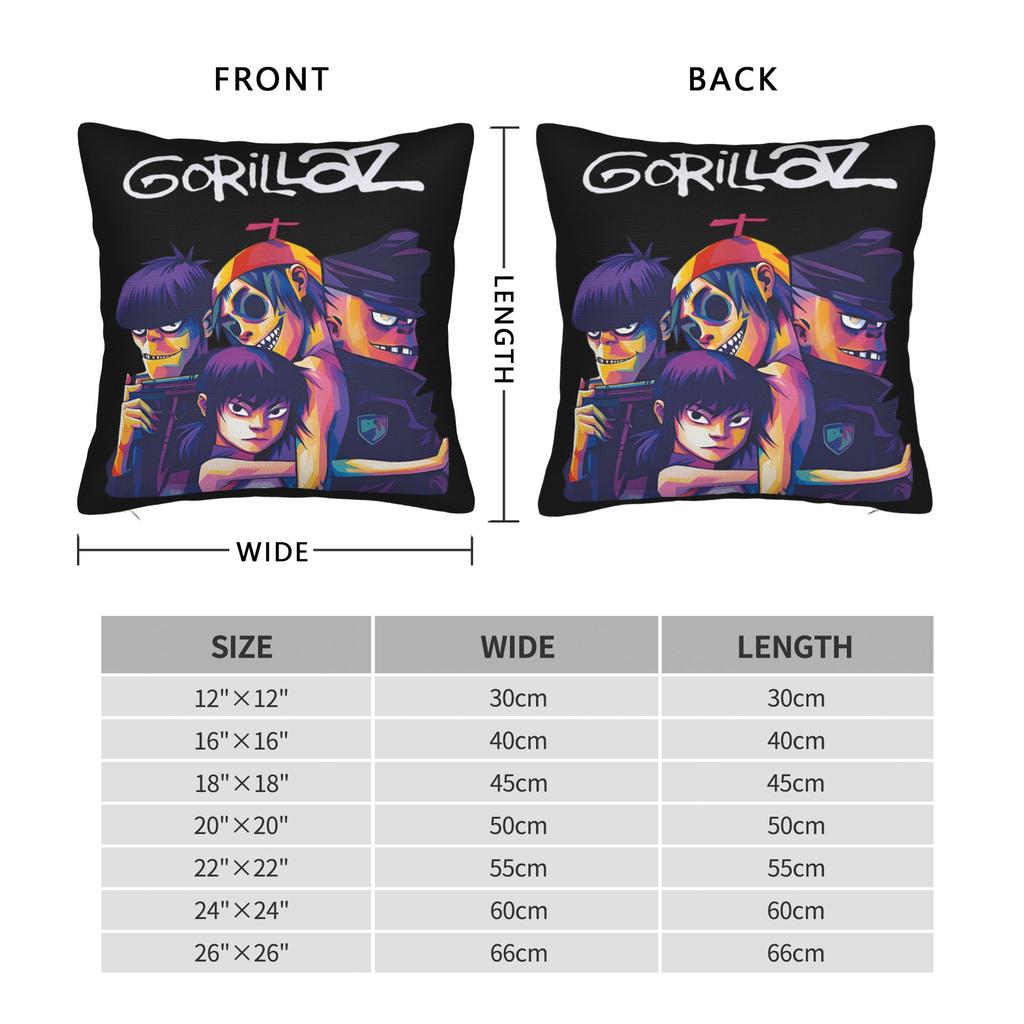 Pillow Case Gorillazs Comfy Pillow Cover For Sofa Home Decor Fashion Pillowcases