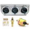 2'' 52mm 3 in 1 LED Back-lit Gauges Voltmeter Water  Oil Pressure Oil temperature Electrical Gauge 3 in 1 Kit Meter