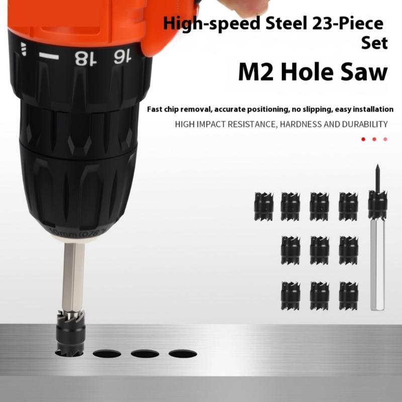 Professional Steel Iron Sheet Hole Cutter Drill Bit Set Multiple Size Multipurpose Metal Drilling Tool With Storage Case