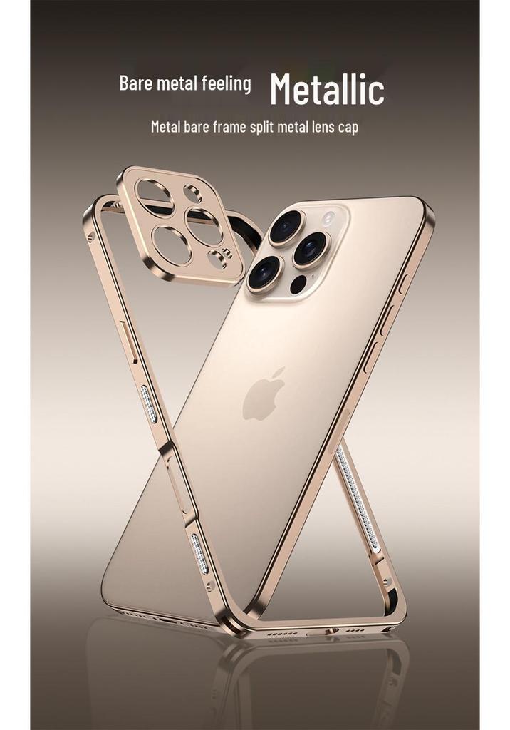 iPhone 15 Pro Aluminum Alloy Heat Dissipation Bumper Case with Seahorse Buckle