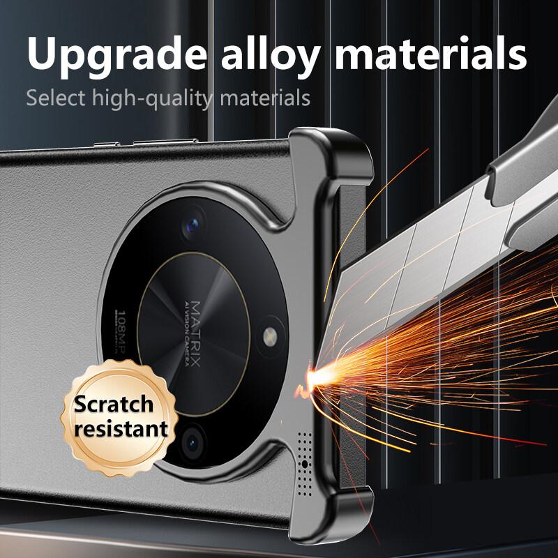 Luxury Irregular Aluminum Alloy Shockproof Phone Case for Huawei Honor X9B X9C X50 X60 Pro Magic6 Lite 9 - Reinforced Bumper with Aromatherapy Design