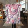 1PC Hello Kitty Pink Print Flannel Blanket, High quality All Seasons, Home Decor, Warmth and Comfort, Perfect for Christmas Gifts
