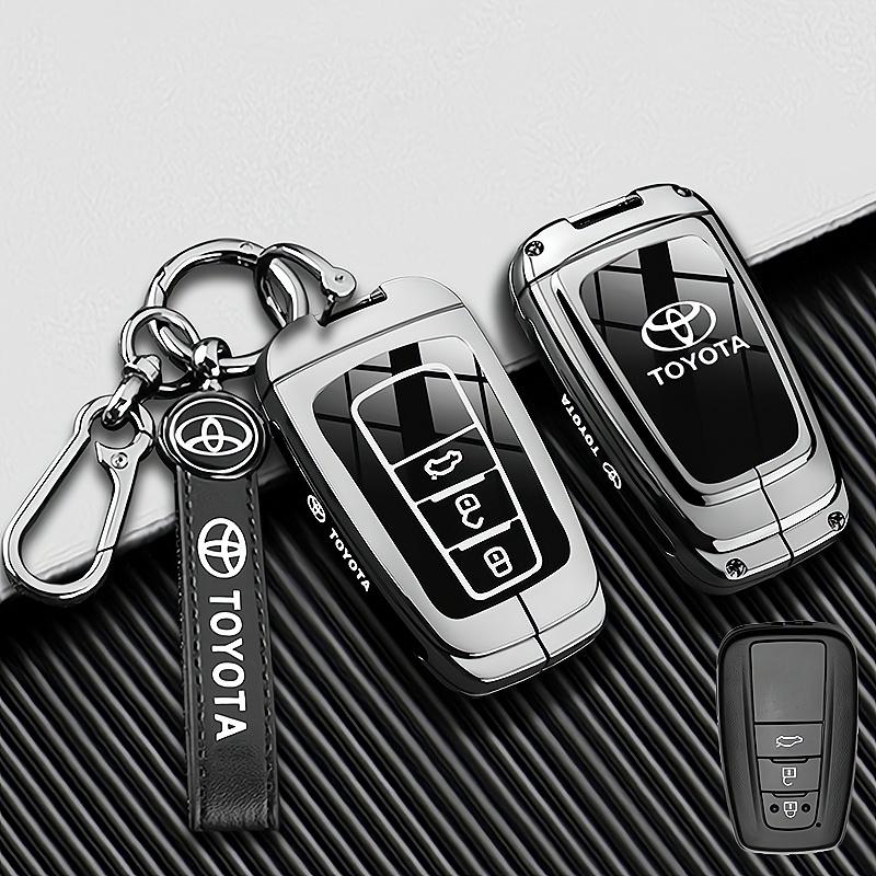 Car Key Case Cover Shell Fob For Toyota CHR Hilux Fortuner Land Cruiser 200 Camry Corolla Crown RAV4 Highland Key Chain