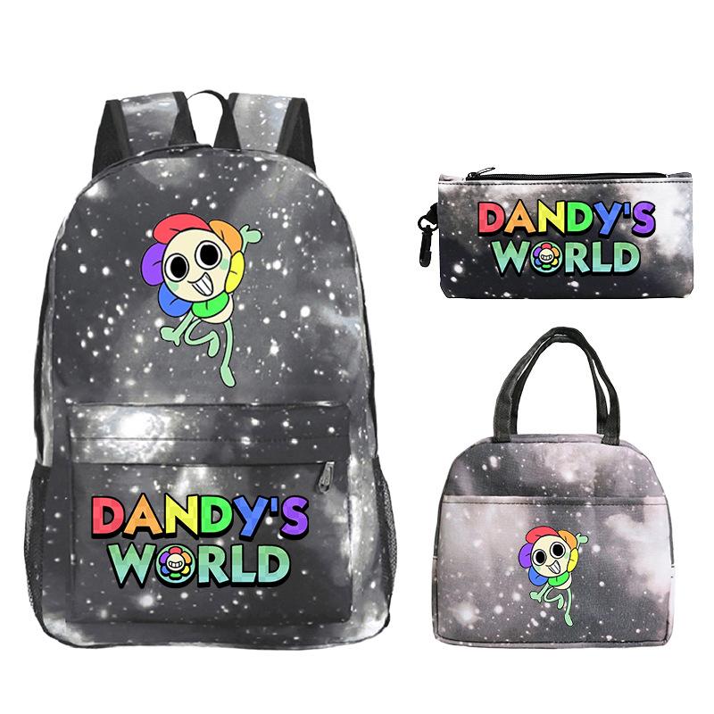 Dandy's world cartoon print fashion children's schoolbag set cross-border leisure student backpack three-piece set