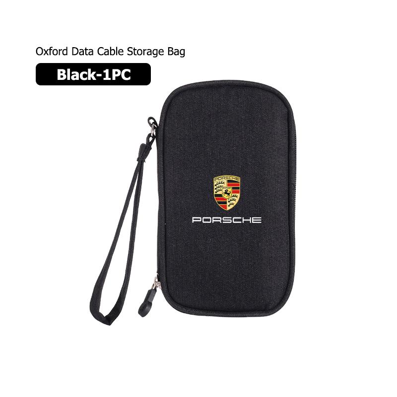 Car Data Cable Storage Protective Bag Car Storage Organizer For Porsche Cayenne Boxster Macan 968 Panamera 911 Carrera-GT 918