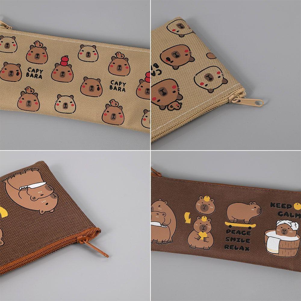 Capybara Stationery Organizer Multi-function Pen Bag Cartoon Stationery Storage Bag