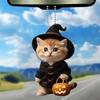 Dovleac Acrilic Pisică Colorată Decor Auto Stil Desen Animat Jucăuș Pentru Interiorul Mașinii Tale