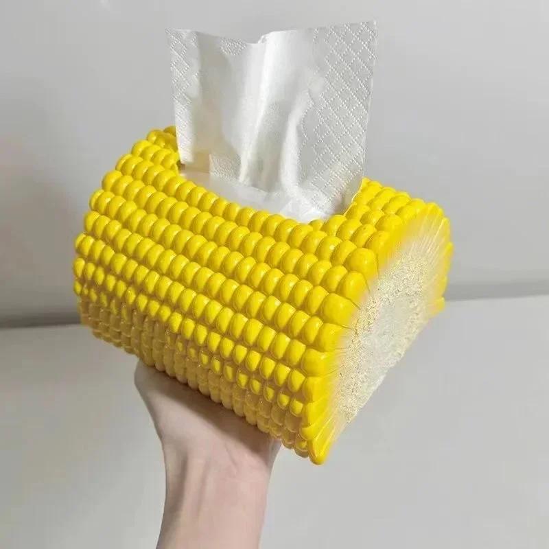 Hot Sale Creative Corn Paper Box Living Room Household Tissue Box Tea Table Desktop Decoration Personalized Storage Box