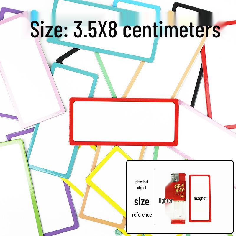 Erasable Magnetic Whiteboard Name Tag – Reusable Write-on Sticker for Fridge or Blackboard.