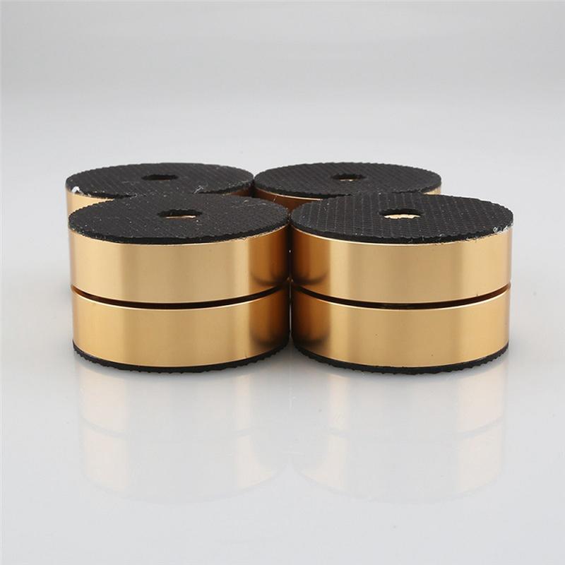 4Piece Hifi Speaker Isolation Feet Cushion Pads Aluminum Vibration Dampener 40X23mm Gold
